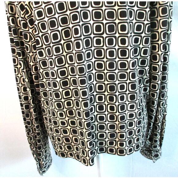 Worthington Women's Black & White Long Sleeve Stretch Button Front Blouse XL - Picture 7 of 10